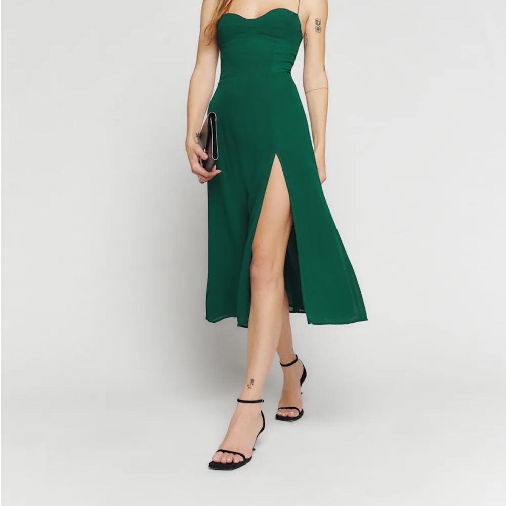 Reformation Emerald Green Juliette Dress